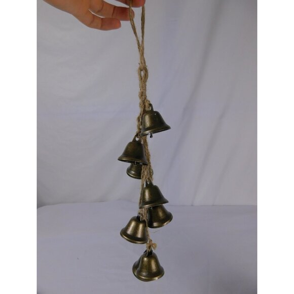 Hanging Witch Bells 7 Brass on Jute 16" - New - Witchcore Folk - Picture 2 of 5